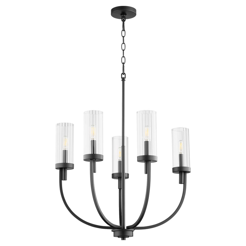Ladin 5 Light Chandelier in Textured Black