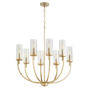 Ladin 8 Light Chandelier in Aged Brass