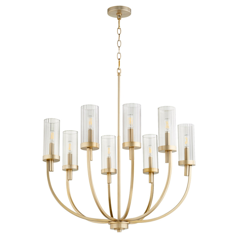 Ladin 8 Light Chandelier in Aged Brass