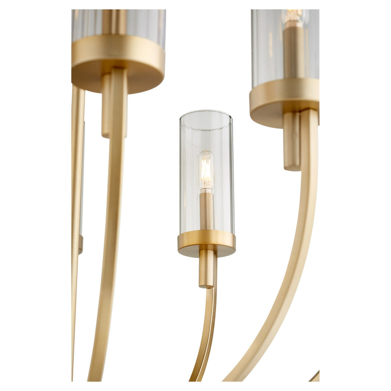 Ladin 8 Light Chandelier in Aged Brass