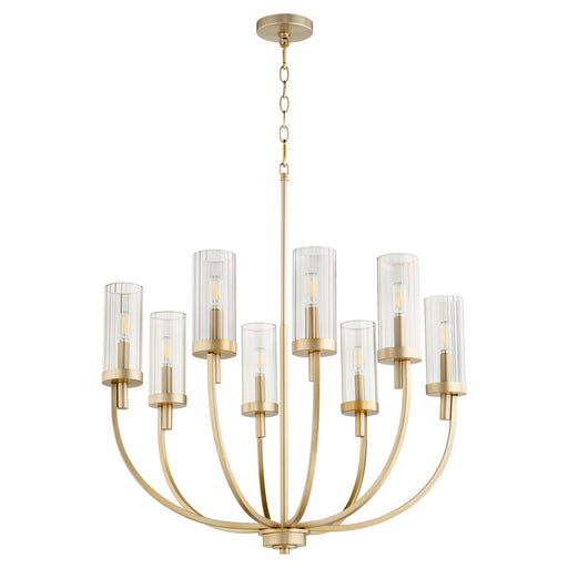 Ladin 8 Light Chandelier in Aged Brass