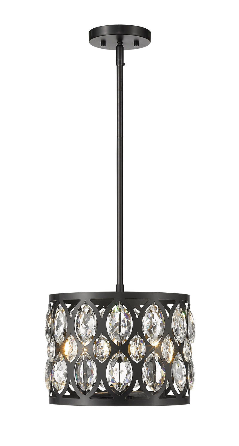 Dealey 3 Light Chandelier in Matte Black