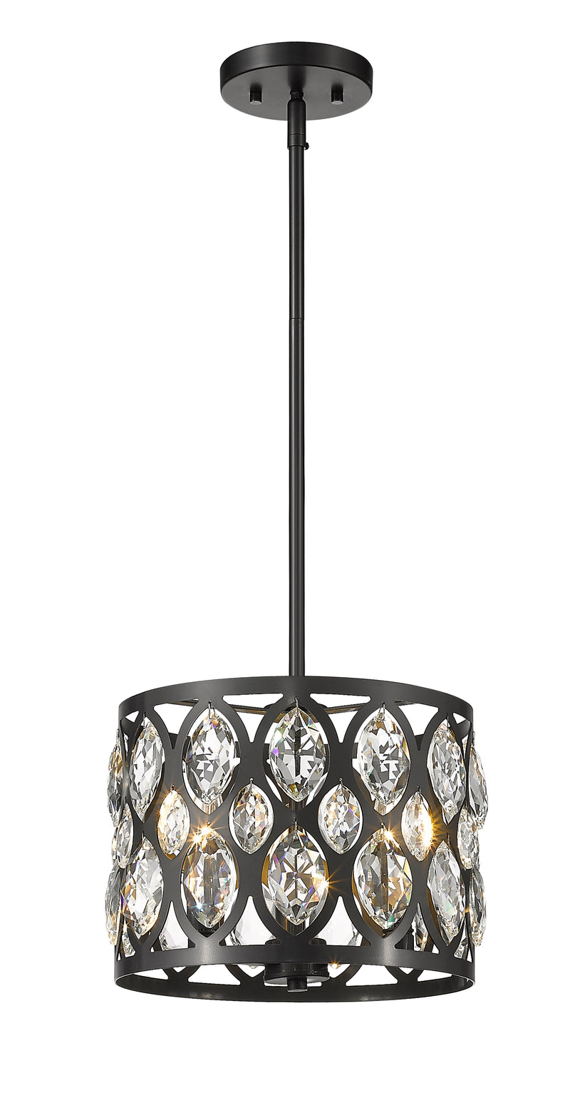 Dealey 3 Light Chandelier in Matte Black
