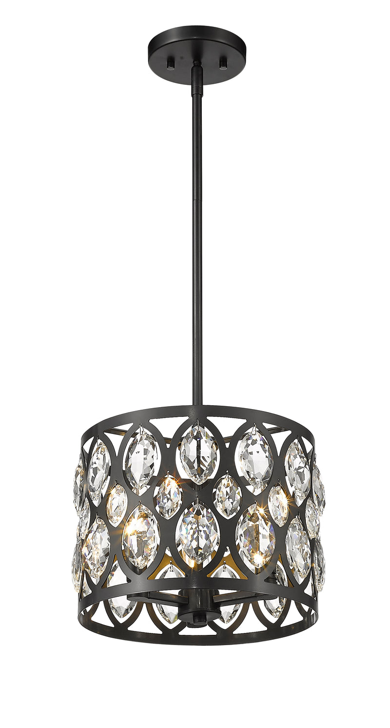 Dealey 3 Light Chandelier in Matte Black