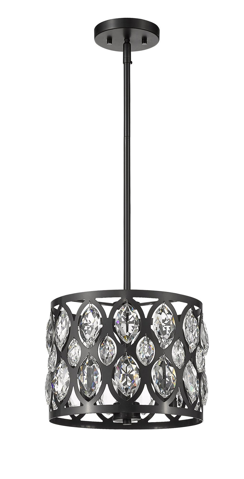 Dealey 3 Light Chandelier in Matte Black