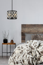 Dealey 3 Light Chandelier in Matte Black in a room setting