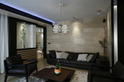Dealey 5 Light 19.25" Chandelier in Chrome in a room setting