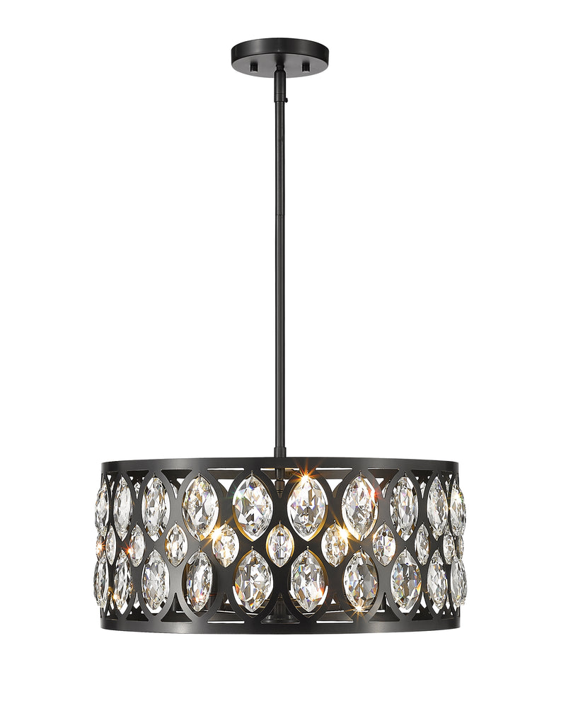Dealey 5 Light 19.25" Chandelier in Matte Black