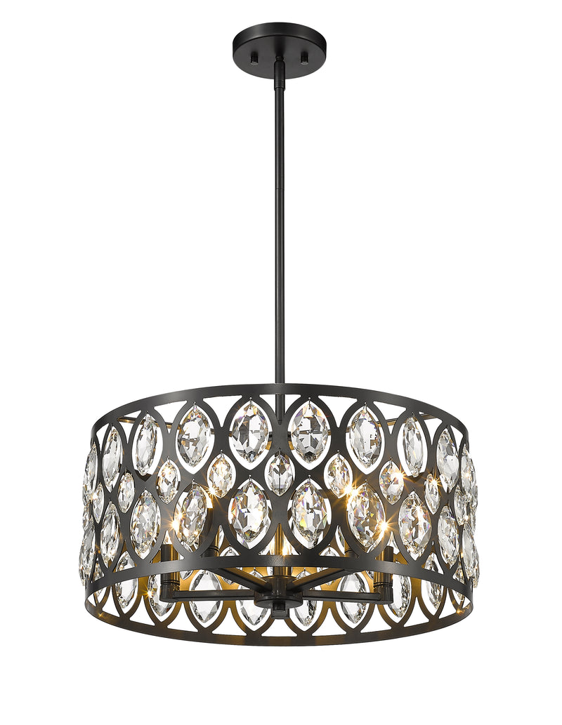 Dealey 5 Light 19.25" Chandelier in Matte Black