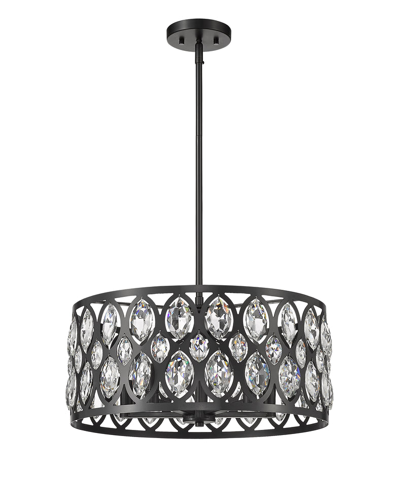 Dealey 5 Light 19.25" Chandelier in Matte Black