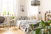 Dealey 6 Light Chandelier in Matte Black in a room setting