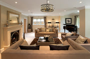Dealey 6 Light Chandelier in Matte Black in a room setting