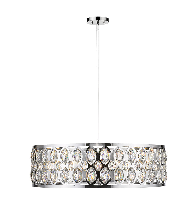 Dealey 8 Light 30.25" Pendant in Chrome