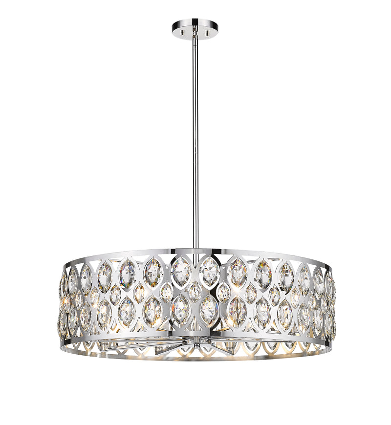 Dealey 8 Light 30.25" Pendant in Chrome