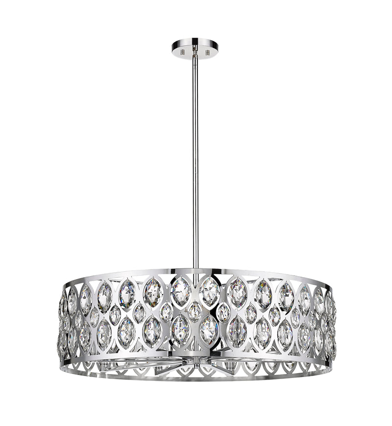Dealey 8 Light 30.25" Pendant in Chrome