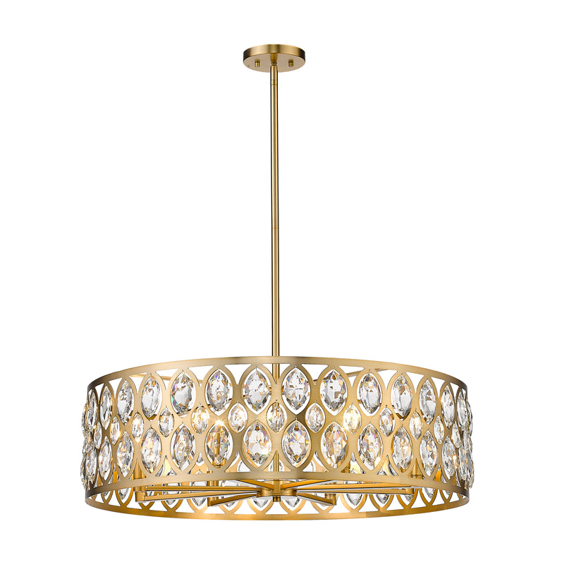 Dealey 8 Light 30.25" Pendant in Heirloom Brass