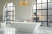 Dealey 8 Light 30.25" Pendant in Heirloom Brass in a room setting