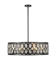 Dealey 8 Light 30.25" Pendant in Matte Black