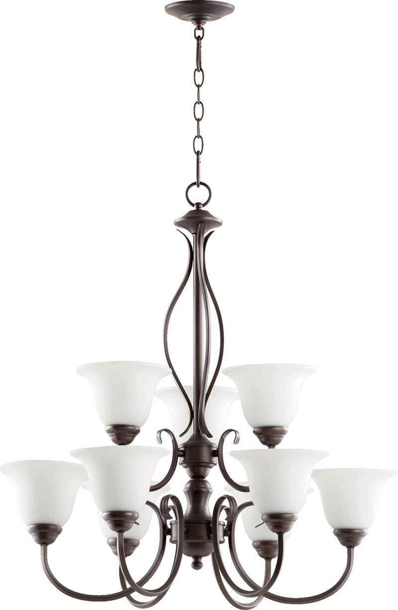 Spencer 9 Light Chandelier in Oiled Bronze