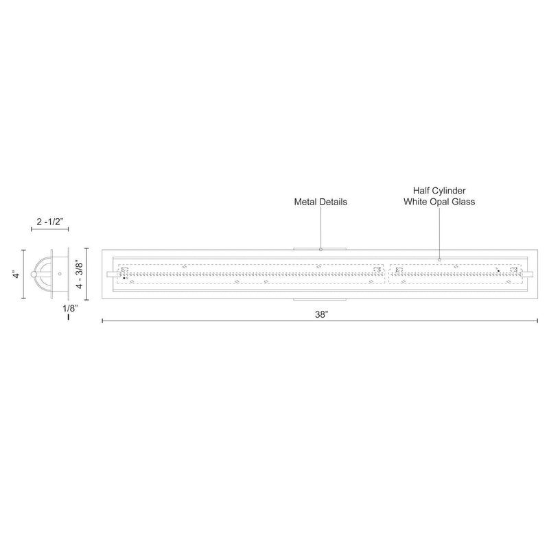 Lighthouse 38" Vanity Light in Brushed Nickel