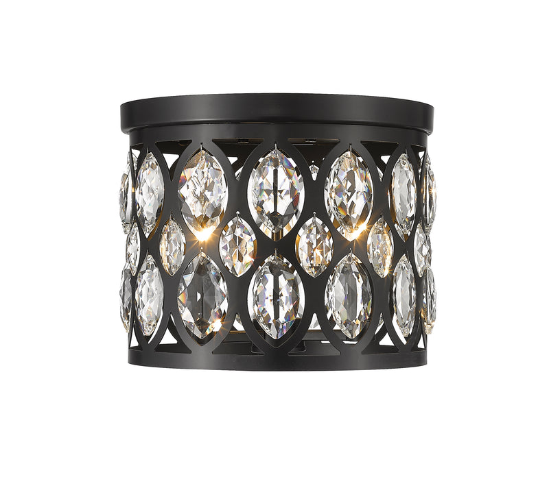 Dealey 3 Light Flush Mount in Matte Black