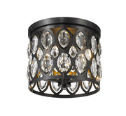 Dealey 3 Light Flush Mount in Matte Black