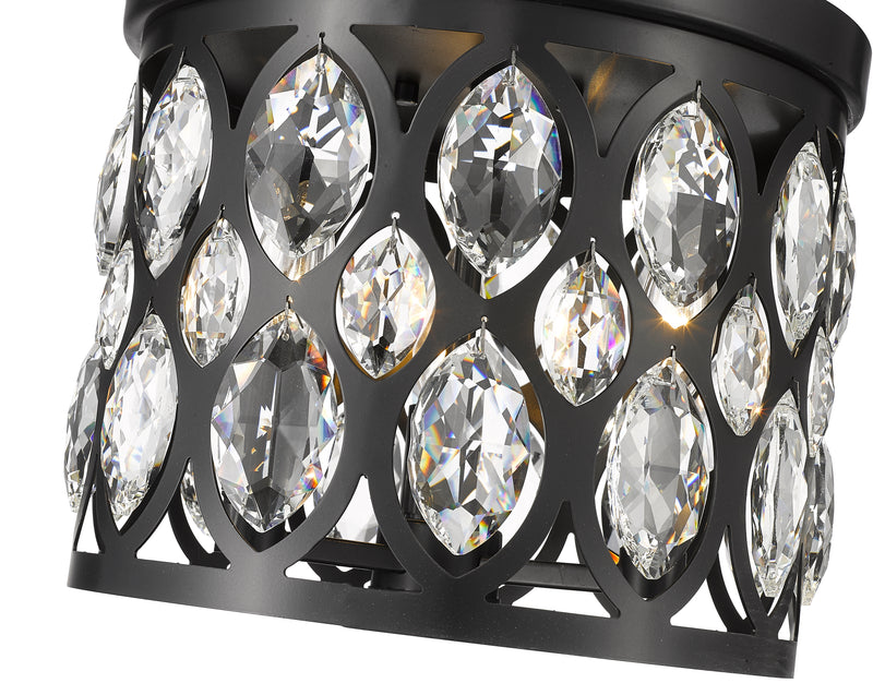 Dealey 3 Light Flush Mount in Matte Black