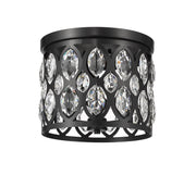 Dealey 3 Light Flush Mount in Matte Black