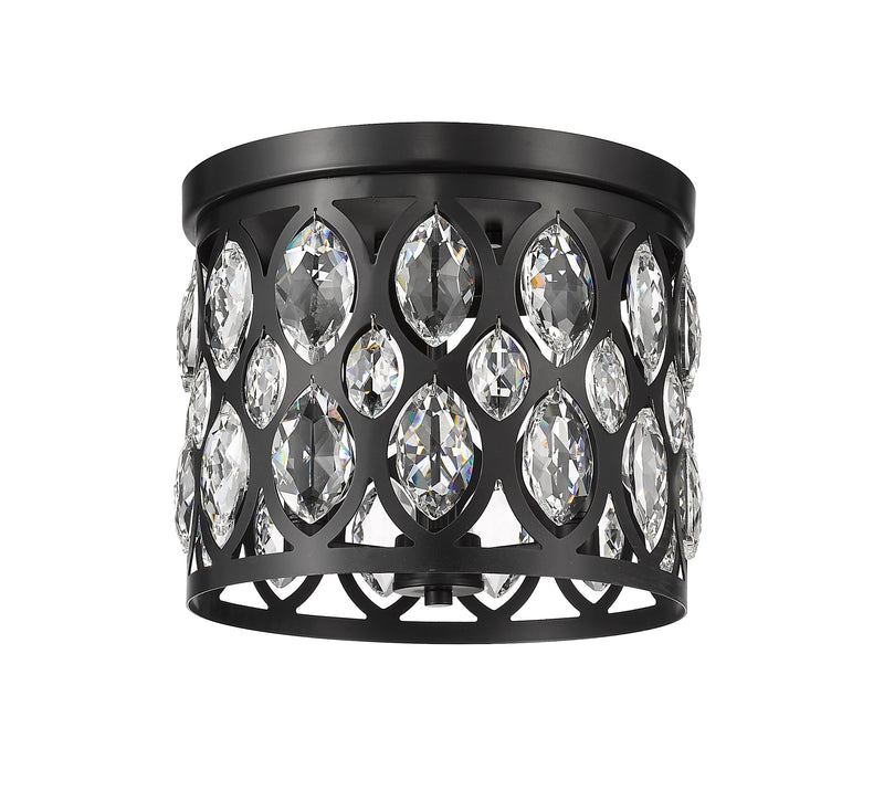 Dealey 3 Light Flush Mount in Matte Black