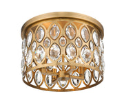 Dealey 4 Light Flush Mount in Heirloom Brass