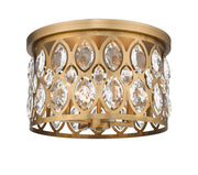 Dealey 4 Light Flush Mount in Heirloom Brass