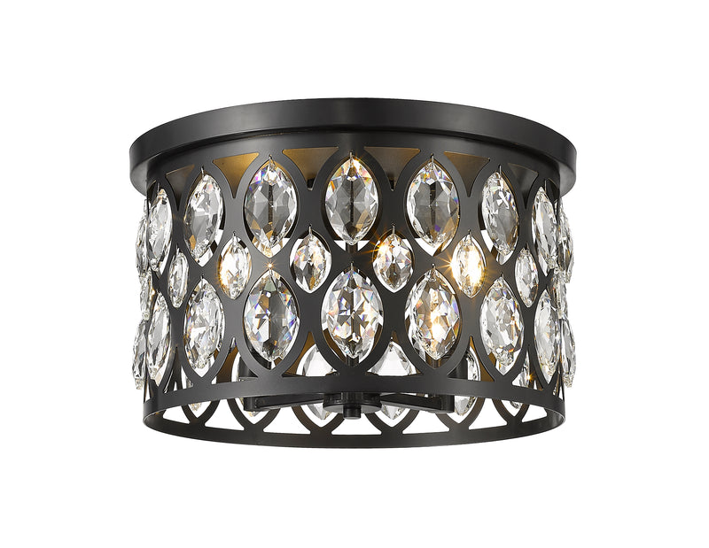 Dealey 4 Light Flush Mount in Matte Black