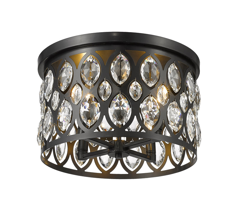 Dealey 4 Light Flush Mount in Matte Black