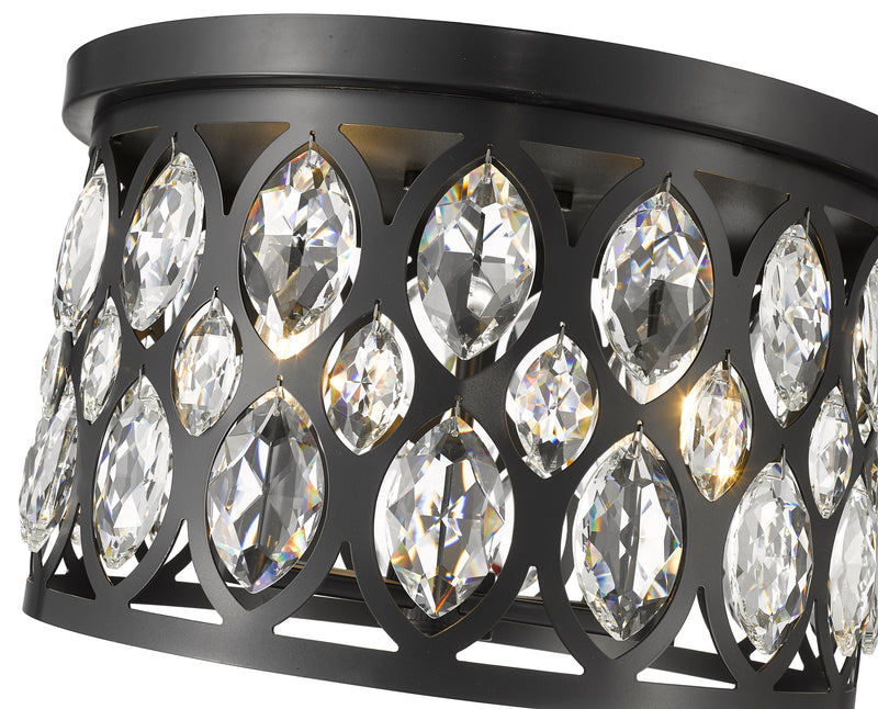 Dealey 4 Light Flush Mount in Matte Black