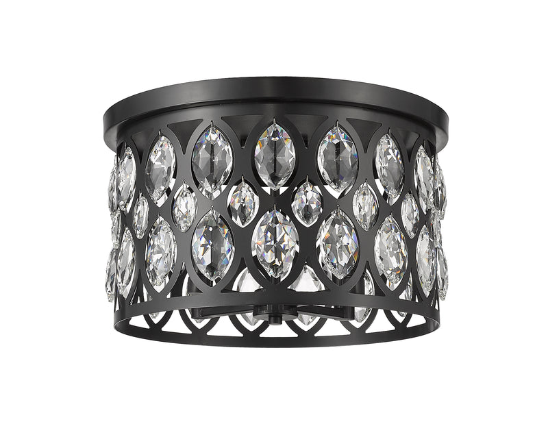 Dealey 4 Light Flush Mount in Matte Black