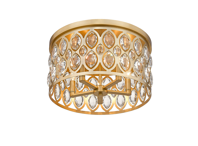 Dealey 5 Light 18" Flush Mount in Heirloom Brass