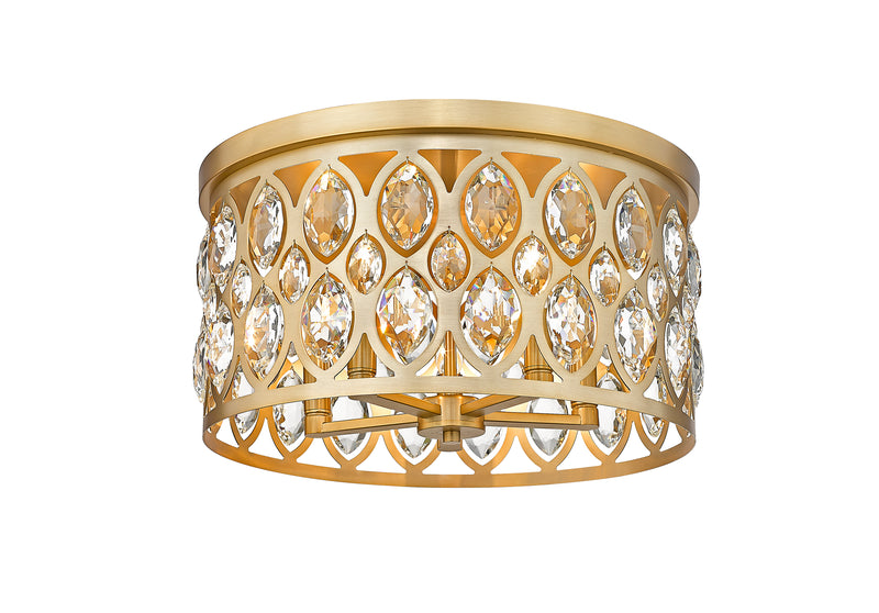 Dealey 5 Light 18" Flush Mount in Heirloom Brass
