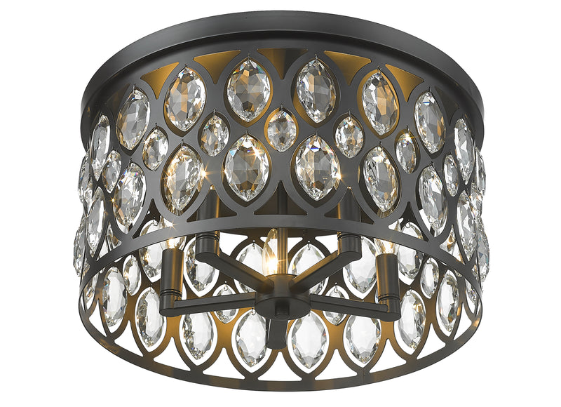 Dealey 5 Light 18" Flush Mount in Matte Black