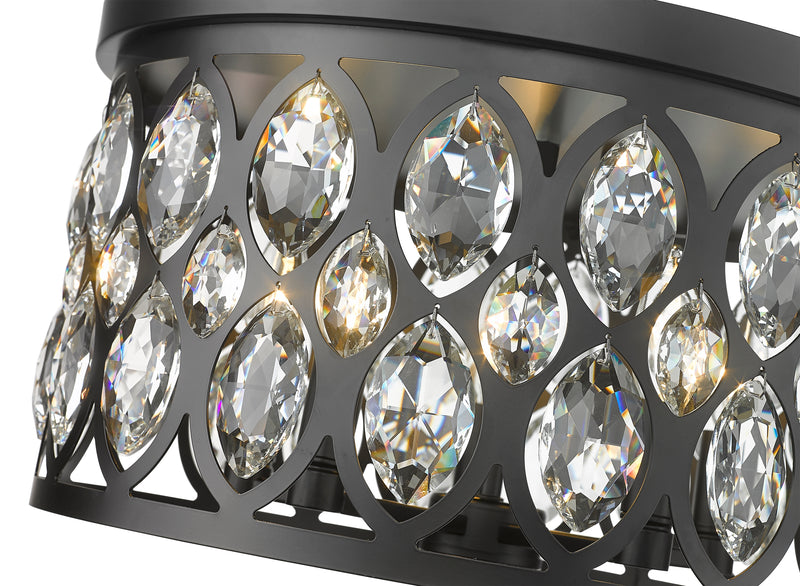 Dealey 5 Light 18" Flush Mount in Matte Black