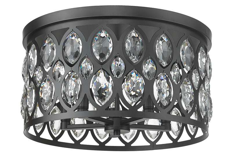Dealey 5 Light 18" Flush Mount in Matte Black