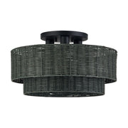 Weavington 3-Light 18" Semi-Flush Mount in Black