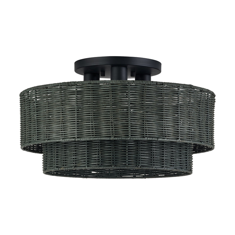 Weavington 3-Light 18" Semi-Flush Mount in Black