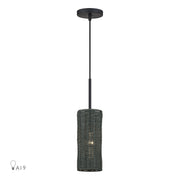Weavington Cylinder Mini Pendant in Black