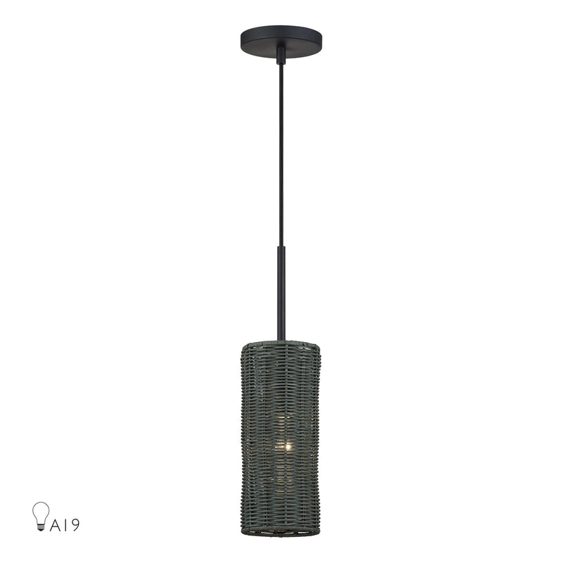 Weavington Cylinder Mini Pendant in Black