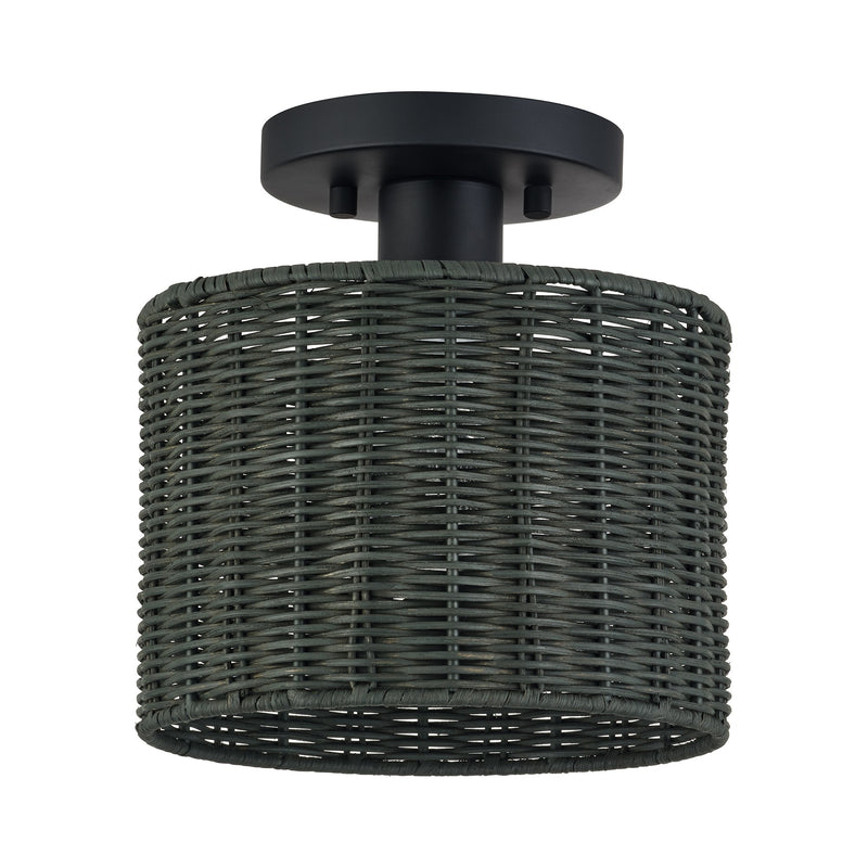 Weavington Small Semi-Flush Mount in Black