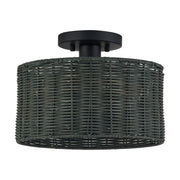 Weavington Medium Semi-Flush Mount in Black
