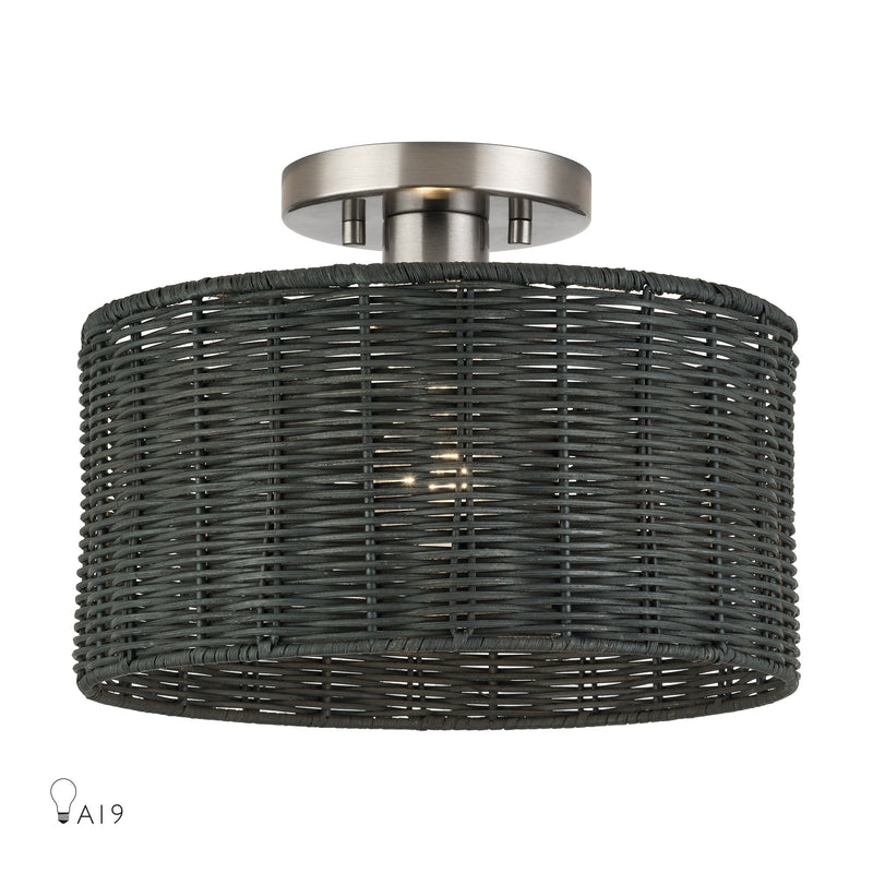 Weavington Medium Semi-Flush Mount in Brushed Nickel