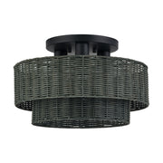 Weavington 3-Light 15" Semi-Flush Mount in Black