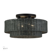 Weavington 4-Light Extra Large Semi-Flush Mount in Black