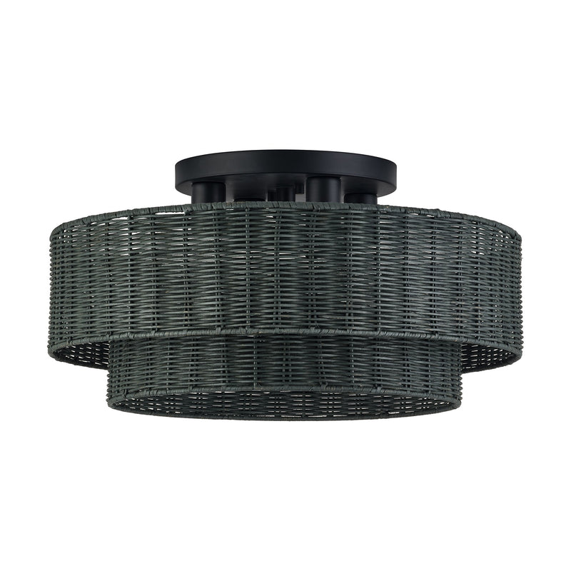 Weavington 4-Light Extra Large Semi-Flush Mount in Black